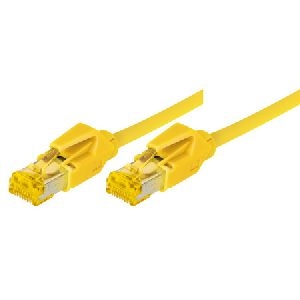 Tecline 70701Y Tecline Patchkabel Cat. 6A (ISO/IEC), S/FTP (PiMF), halogenfrei, mit Rastnasenschutz, gelb, 1,0 m