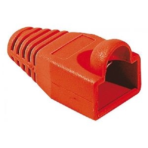 Exertis Connect 253192 Knickschutztülle für Modularstecker RJ45, Rundkabel, rot, VPE 10 Stück