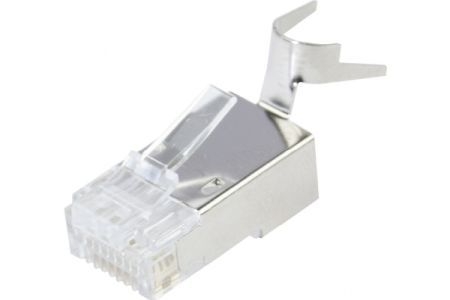 Exertis Connect 920818 RJ45 Modularstecker, Cat. 6A, STP, für Installationskabel, transparent, VPE 5 Stück