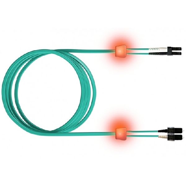 EasyLan LSD32100050 EasyLan LWL Duplex LED-Patchkabel OM3, 50/125 µm, LC/SC, aqua, 5,0 m