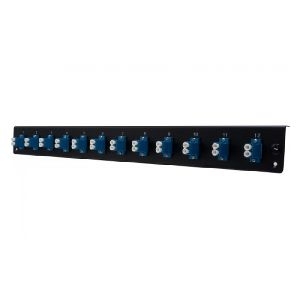 Dexlan 395436 Dexlan LWL Frontplatte bestückt für LWL Spleißbox, 12 x LC Duplex Monomode