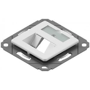 EasyLan CKVD1D2 EasyLan Modulaufnahme SL, 45°-Abgang, Zentralplatte, 1-fach, weiß ähnlich RAL 9010, 5 Stück