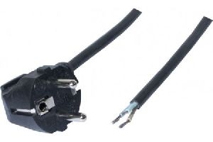 Exertis Connect 808012 Netzanschlusskabel, Schutzkontaktstecker an offenes Adernende, schwarz, 3,0 m