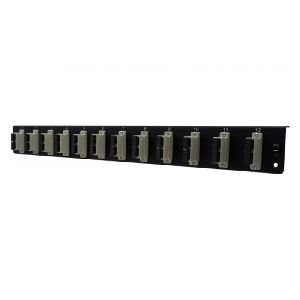 Dexlan 395434 Dexlan LWL Frontplatte bestückt für LWL Spleißbox, 12 x LC APC Duplex Monomode