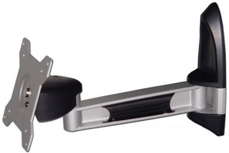 Aavara AR110 Aavara Wandhalterung AR110 für Flachbildschirme 38 - 61 cm (15" - 24"), einteiliger Monitorarm, bis 12 kg, schwarz / silber