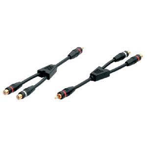 S-Conn 64654 Cinch Y Adapterkabel, 1x Cinch St./2x Cinch Bu., 0,2 m