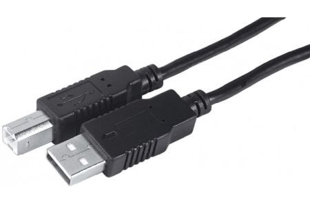 Exertis Connect 532450 USB 2.0 High Speed Kabel, USB St. A/ USB St. B, schwarz, 3,0 m