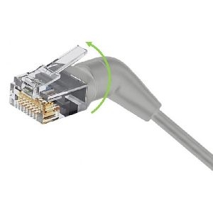 Exertis Connect 641450 Exertis Connect Patchkabel Cat.6A, 360° winkelbar, U/FTP, grau, 2,0 m