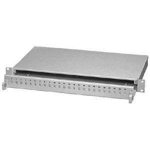 Tecline 91624 LWL Spleißbox, unbestückt, 24-fach SC Duplex Frontblende, 19", ausziehbar, hellgrau RAL 7035