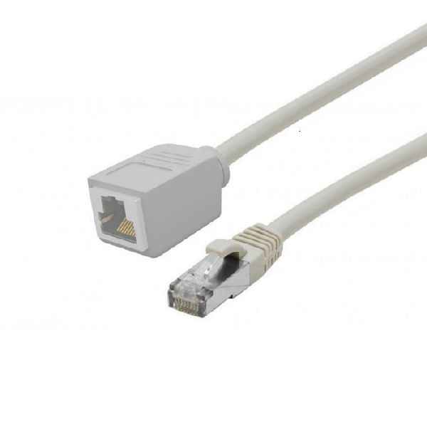 Exertis Connect 858751 Patchkabel-Verlängerung Cat. 6A, S/FTP (PiMF), halogenfrei, mit Rastnasenschutz, grau, 2,0 m