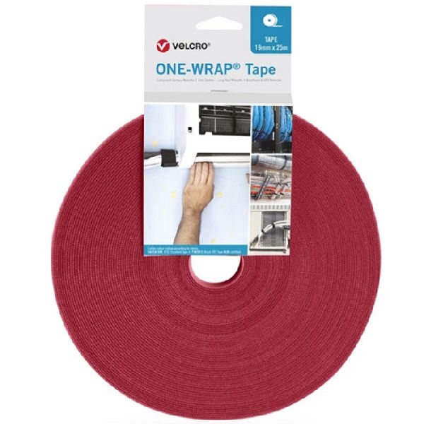 Velcro VEL-OW64131 ONE-WRAP(r) Klettband der Marke VELCRO(r), 16 mm x 25 m, rot
