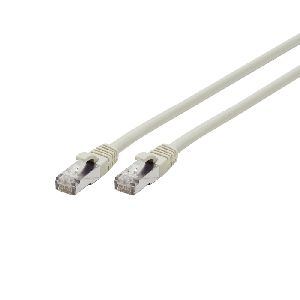 Exertis Connect 858402 Patchkabel Cat. 6A, S/FTP (PiMF), halogenfrei, mit Rastnasenschutz, grau, 0,3 m