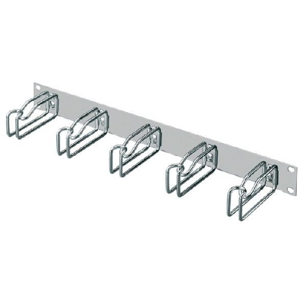 Rittal 7257100 Rittal 19" Rangierfrontplatte, 2 HE, 5 Kabelrangierbügel 85 x 125 mm (Metall), montiert, hellgrau RAL 7035
