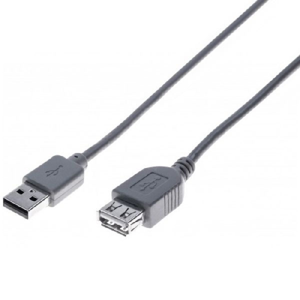Exertis Connect 532415 USB 2.0 Verlängerungskabel, USB St. A/ USB Bu. A, grau, 5,0 m