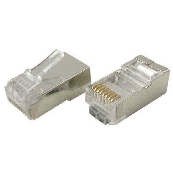 Exertis Connect 39908016 Modularstecker für Rundkabel, geschirmt, 8P8C (RJ45), VPE 10 Stück