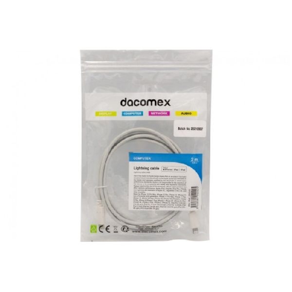Dacomex 194042 Dacomex USB-C zu Lightning Kabel, MFI, 2,0 m, weiß