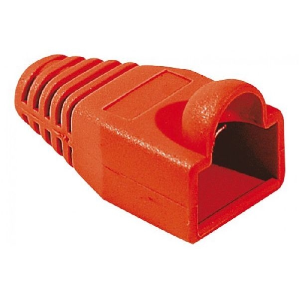Exertis Connect 253192 Knickschutztülle für Modularstecker RJ45, Rundkabel, rot, VPE 10 Stück
