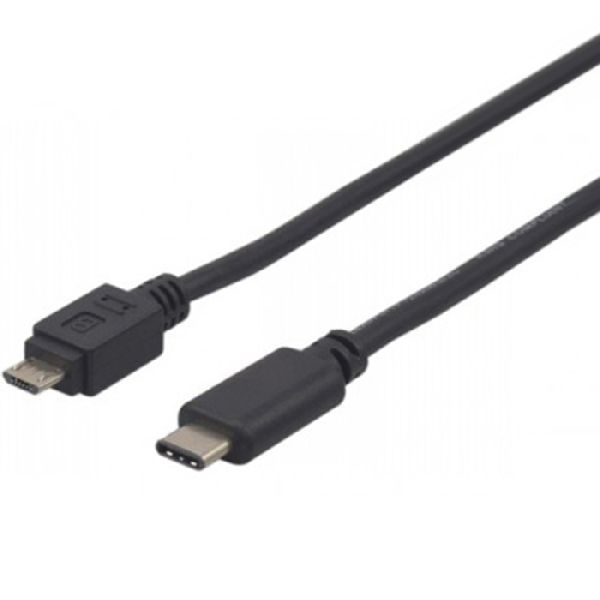 Exertis Connect 150301 USB 2.0 Kabel, USB St. Type-CTM / USB St. Micro-B, schwarz, 1,0 m