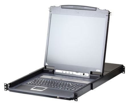 Aten CL5716IN-ATA-XG ATEN Arbeitskonsole (19 Zoll) ( TFT Konsole, Rackmaster ) mit integriertem KVM over IP Switch, PS/2 und USB, 16-fach, deutsches L