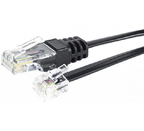 Exertis Connect EXC284999 Telefonkabel, Belegung: 2/7 – 3/4 – 4/5 – 5/8, schwarz, 2,0 m