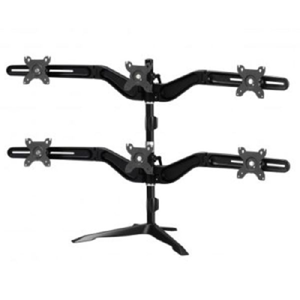 Aavara DS600 Aavara Monitorständer DS600, für 6 Flachbildschirme 38 - 61 cm (15" - 24"), bis je 6 kg, Standfuß, schwarz