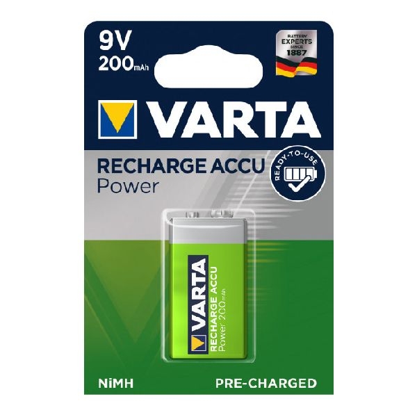 Varta 56722101401 VARTA Batterie Power Accu, 9V Block, HR22, 1.2V 200mAh