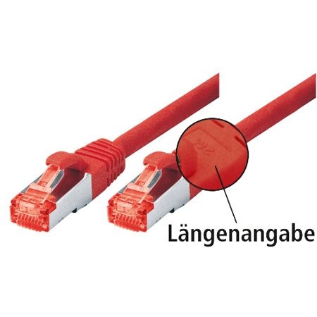 Dexlan 996641 Dexlan Patchkabel Cat. 6, S/FTP (PiMF), halogenfrei, mit Rastnasenschutz, rot, 10,0 m