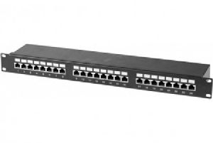 Exertis Connect 257310 Patchfeld, Cat. 6, STP, 19 Zoll, 1HE, 24 Port, schwarz