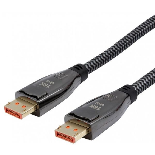 Dacomex 641839 Dacomex DisplayPort 2.1 Kabel, 16K, 4:4:4, DisplayPort St. / St., 0,5 m, schwarz/grau