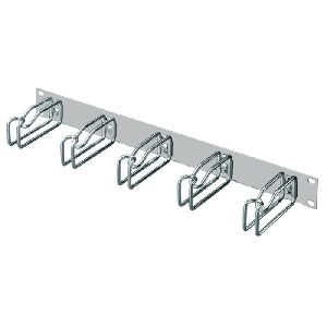Rittal 7257100 Rittal 19" Rangierfrontplatte, 2 HE, 5 Kabelrangierbügel 85 x 125 mm (Metall), montiert, hellgrau RAL 7035