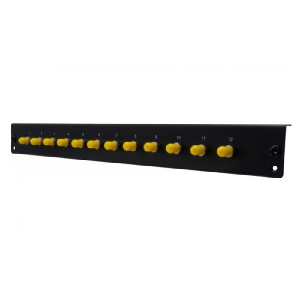 Dexlan 395440 Dexlan LWL Frontplatte bestückt für LWL Spleißbox, 12 x ST Monomode