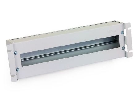 Triton RAC-JL-X02-A1 Triton 19"-Schutzschalterleiste 3 HE mit Abdeckung, mit Hutschiene, lichtgrau RAL 7035