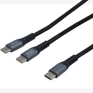Dacomex 642787 Dacomex USB-C Y-Ladekabel, 30 + 70 Watt, 2,0 m