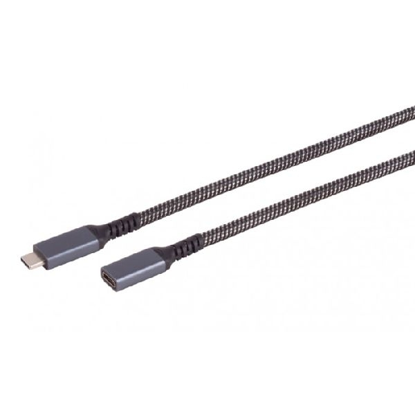 shiverpeaks BS14-74006 shiverpeaks USB 3.2 Gen. 2x1 Verlängerungskabel, 100 Watt, USB St.C/Bu.C, Textil, 1,5 m