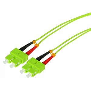 Tecline 796SS25 Tecline LWL Patchkabel HD, 50/125 µm, Multimode, OM5-Faser, SC Duplex Stecker/Stecker, limettengrün, 25,0 m