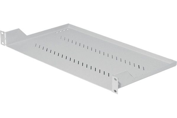 Triton RAC-UP-250-A1 Triton 19" Fachboden für Wandgehäuse und Netzwerkschränke, Frontmontage 1 HE, Tiefe 250 mm, 20 kg, hellgrau RAL 7035