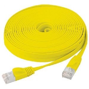 Exertis Connect 845178 Flachband Patchkabel Cat. 6, U/FTP, mit Rastnasenschutz, gelb, 0,5 m