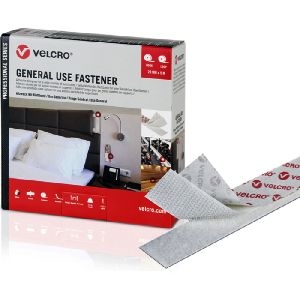 Velcro VEL-PS20003 General Use Klett-Installationsband der Marke VELCRO(r), 5 m Hakenband, 5 m Flauschband, 20 mm, weiß