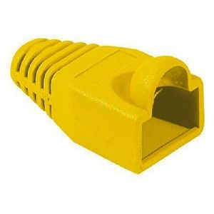 Exertis Connect 253175 Knickschutztülle für Modularstecker RJ45, Rundkabel, bis 6 mm, gelb, VPE 10 Stück