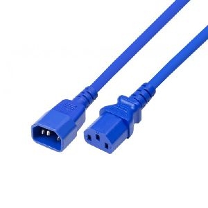 AOHN 808047 Kaltgerätekabel, Kaltgerätestecker C14 auf Kaltgerätekupplung C13, blau, 5,0 m