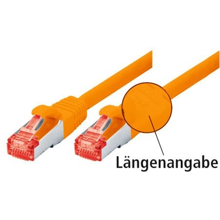 Dexlan 996628 Dexlan Patchkabel Cat. 6, S/FTP (PiMF), halogenfrei, mit Rastnasenschutz, orange, 2,0 m