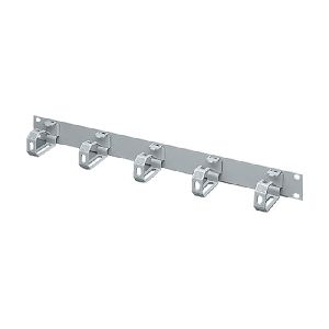 Rittal 7159035 Rittal 19" Rangierfrontplatte, 1 HE, 5 Kabelrangierbügel 44 x 70 mm (Kunststoff), hellgrau RAL 7035