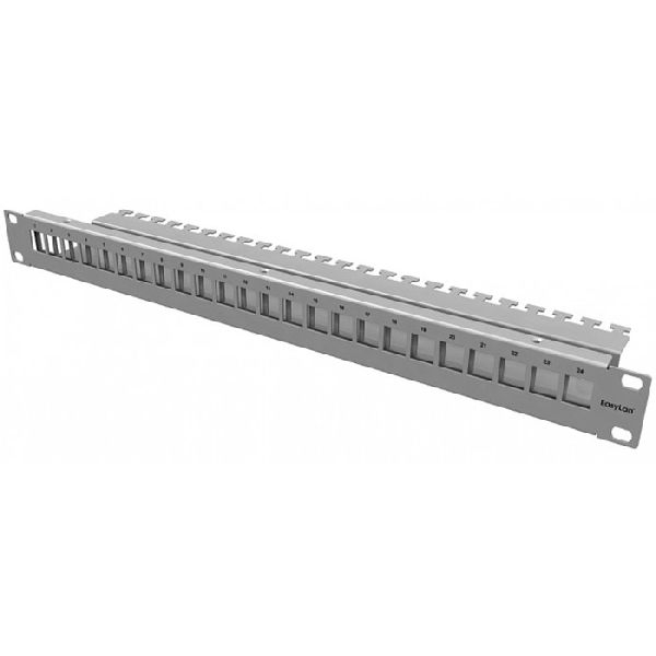 EasyLan CKVPL0101E EasyLan Modulträger für 24 Keystone-Anschlussbuchsen, 19 Zoll, 1 HE, lichtgrau RAL 7035