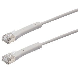 Exertis Connect 854308 RJ45 Patchkabel, Cat. 6A, F/FTP, abwinkelbar, halogenfrei, grau, 1,0 m