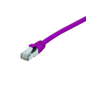 Exertis Connect 854409 Patchkabel Cat. 6, F/UTP, halogenfrei, mit Rastnasenschutz, violett, 0,3 m