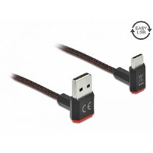 Delock 85274 DeLOCK USB 2.0 Kabel, USB St. C unten abgewinkelt / USB St. A unten abgewinkelt, umkehrbar, schwarz, 0,2 m