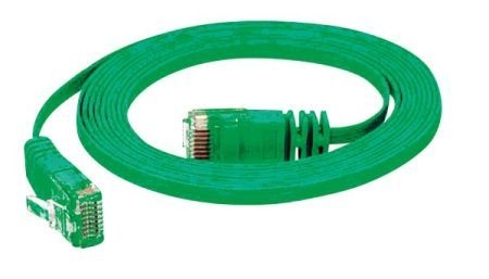 S-Conn 75711-SL0.5G High Quality Flachband Patchkabel Cat. 6, U/UTP, grün, 0,5 m