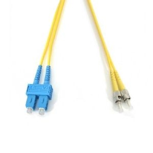 Ekivalan COZ008DCST 10,00 Ekivalan LWL Patchkabel 9/125 µm, Single-Mode OS2-Faser, SC Duplex Stecker/2x ST Stecker, gelb, 10,0 m UPC Schliff