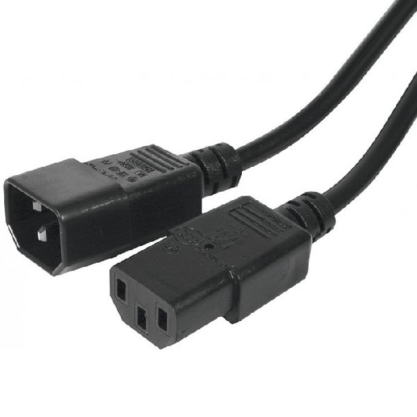 Exertis Connect 807952 Kaltgerätekabel, Kaltgerätestecker C14 auf Kaltgerätekupplung C13, halogenfrei, schwarz, 1,8 m