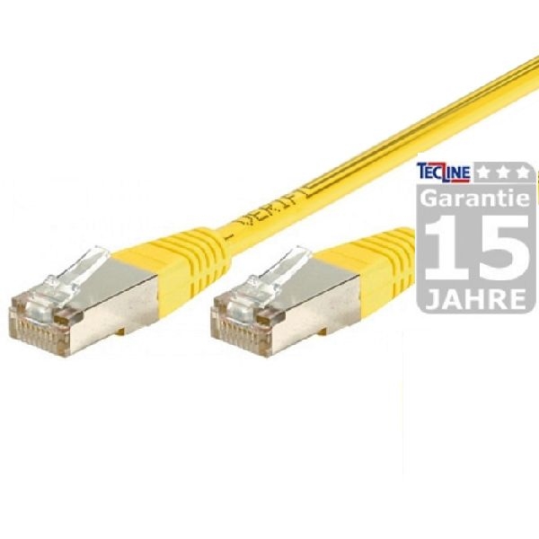 Dexlan 858338 Dexlan Patchkabel Cat. 6A, S/FTP (PiMF), gelb, 15,0 m